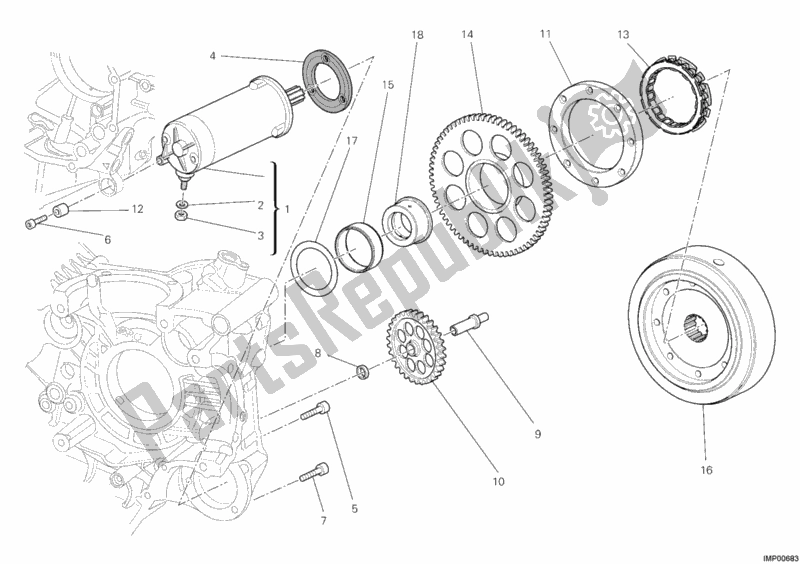 Toutes les pièces pour le Demarreur du Ducati Diavel Carbon USA 1200 2012